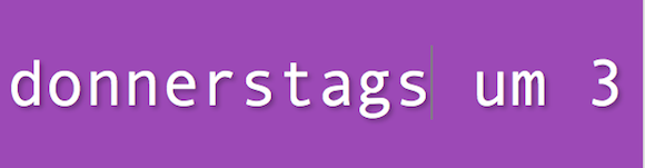 donnerstags um drei